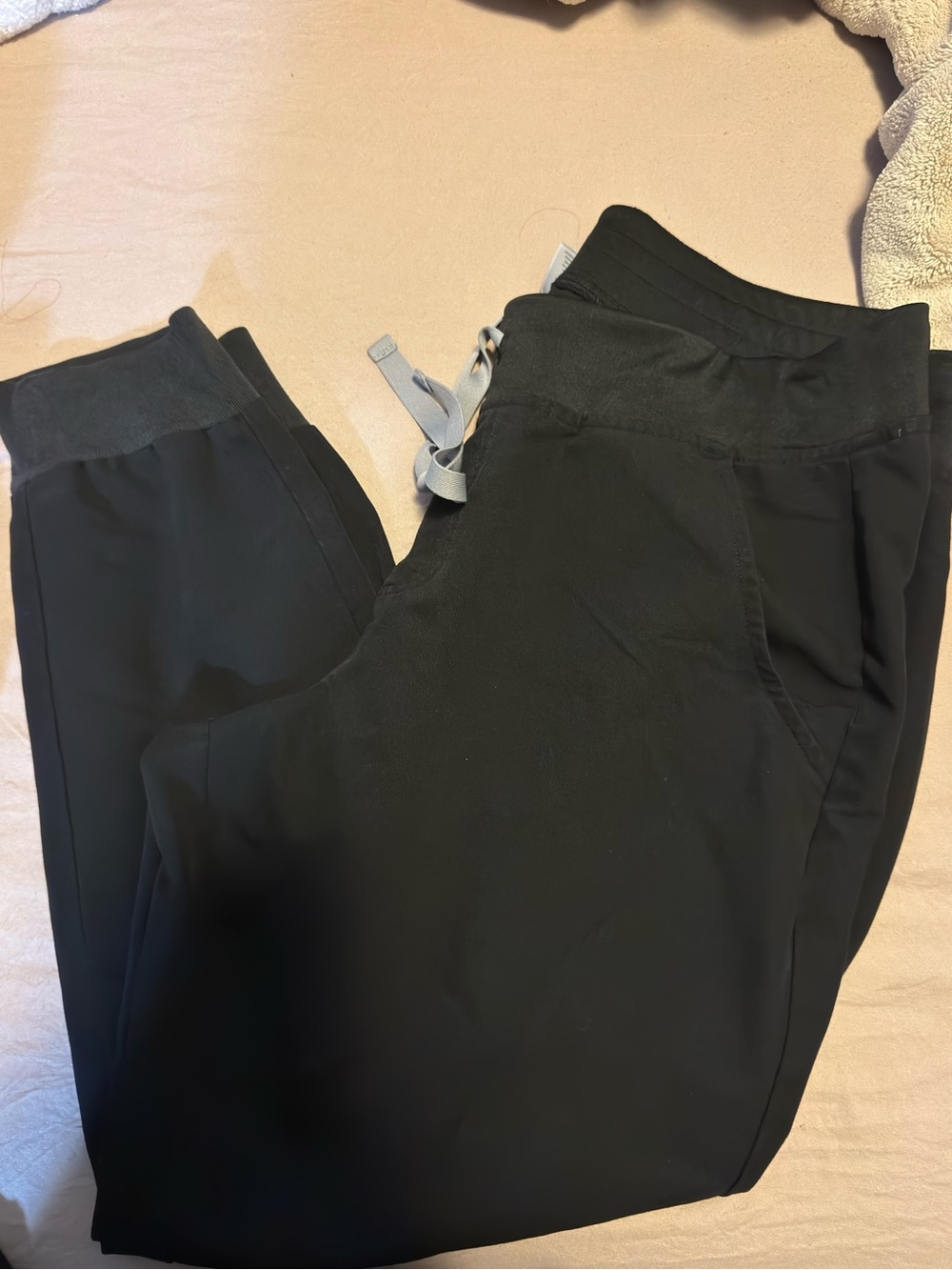 Figs Black Women's Medical Jumpsuit with Elastic Waist and Pockets